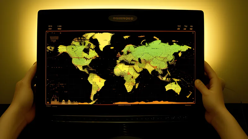 A handheld screen glowing with a toy-soldier grid map held in cupped hands at dusk