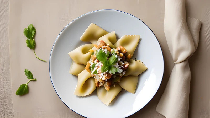 A row of tiny pinched agnolotti on a floured board beside a fluted cutting wheel