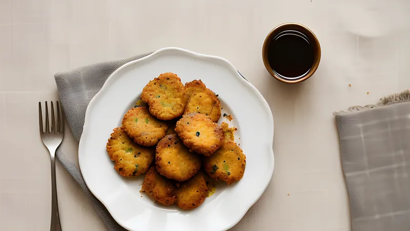 Akara, golden crisp black-eyed bean fritters stacked on a plate