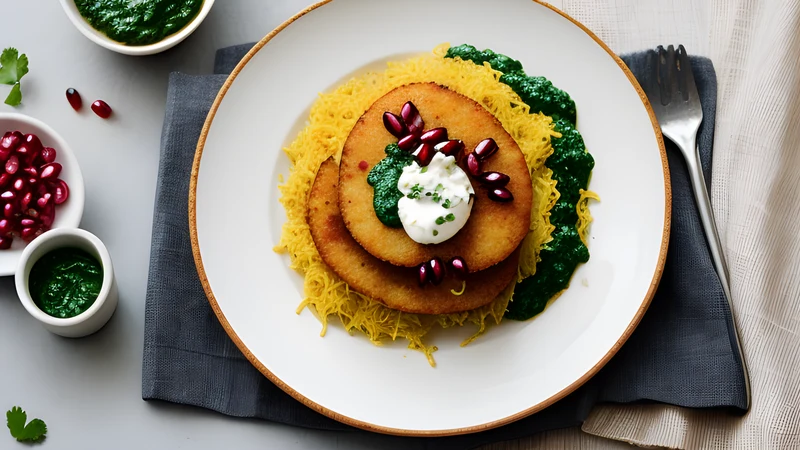Aloo Tikki Chaat with Yoghurt and Tamarind