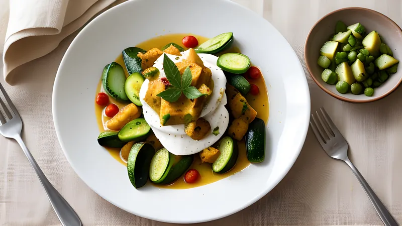 A pale, thick mixed-vegetable avial in a bowl, glistening with coconut oil