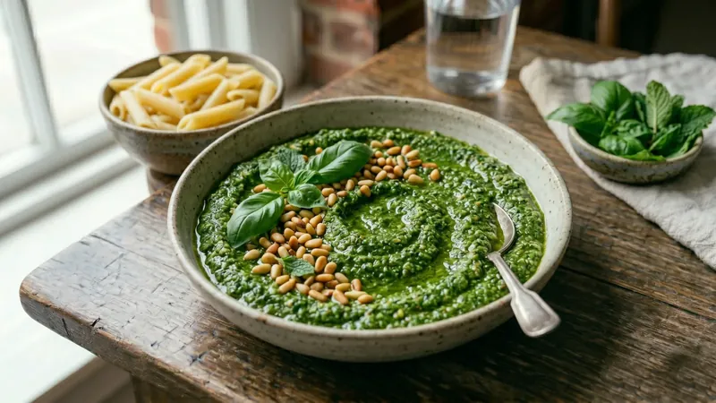 Pesto Genovese with a Basil-Mint Blend