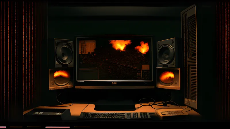 A scattered squad formation breaking apart across a war-torn horizon in amber CRT light