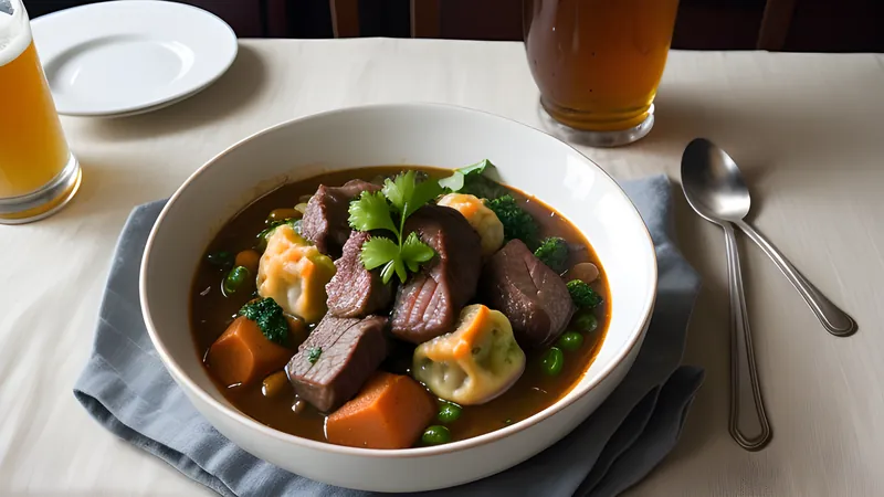 Beef Shin and Ale Stew with Herb Dumplings