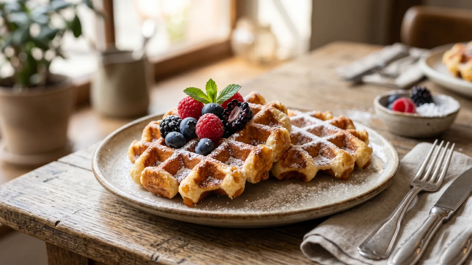 Featured image for Crisp Belgian Waffles with Pearl Sugar
