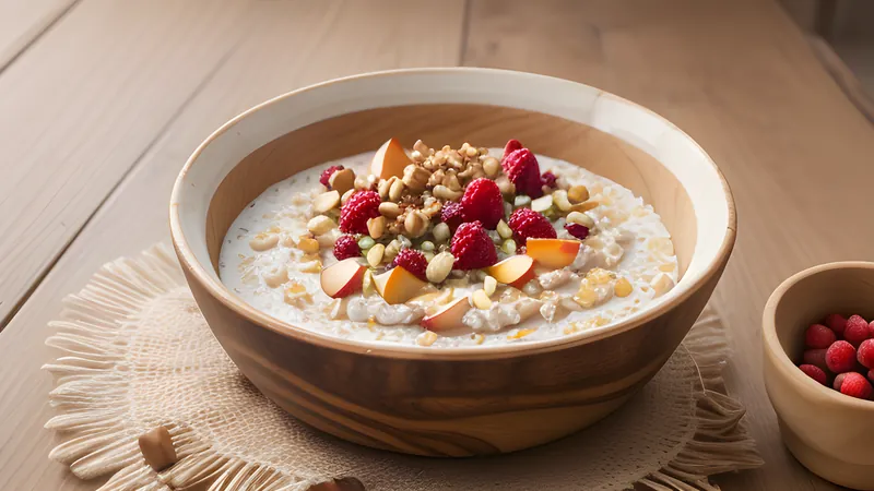 Bircher Muesli with Apple, Toasted Hazelnuts, and Honey