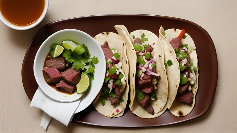 Red-stained beef birria tacos beside a cup of rich consomé for dipping