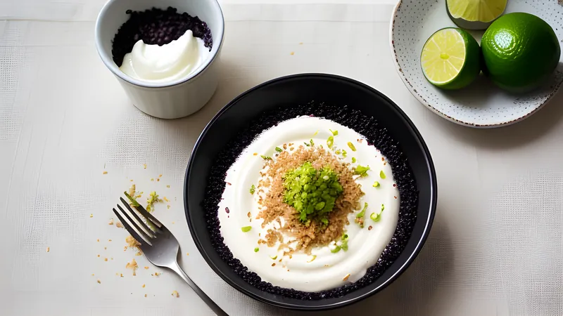 Black Sticky Rice Pudding with Coconut