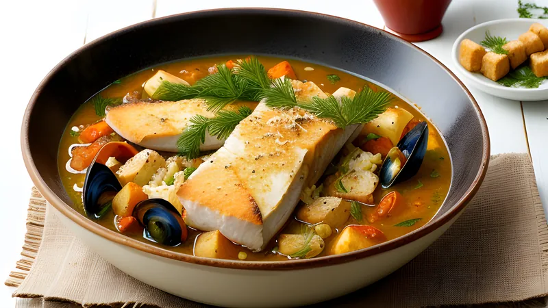 Bouillabaisse with Rouille and Croutons