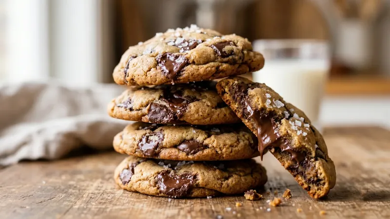 Brown Butter Chocolate Chip Cookies with Flaky Salt