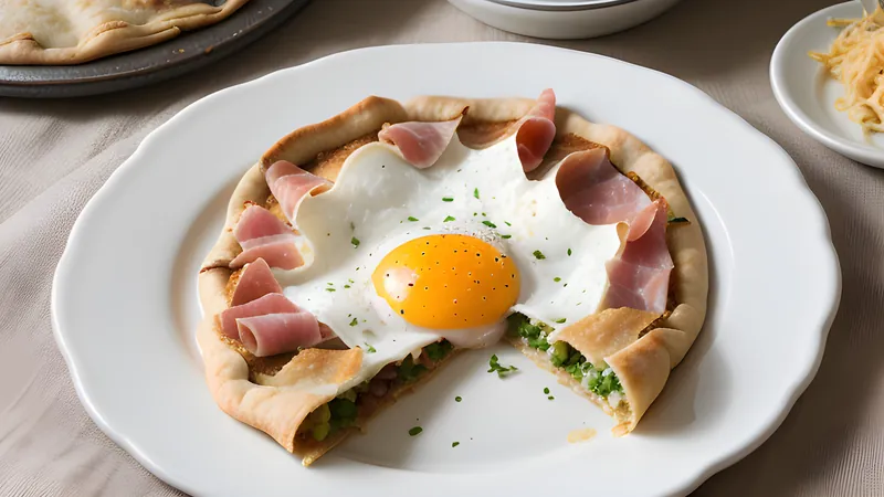 Buckwheat Crêpes with Ham, Gruyère and a Fried Egg