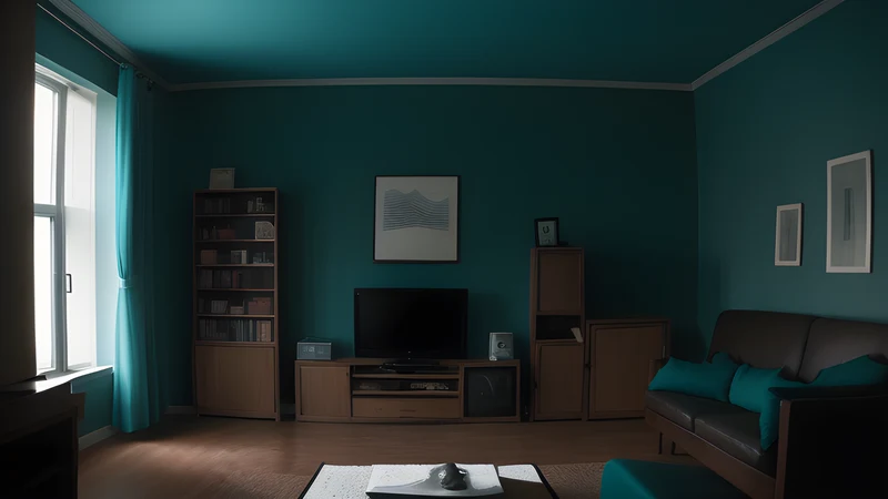 A padded rack cabinet in a living room, sound waves absorbed into dark acoustic foam