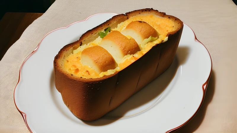 Hollowed white bread loaf filled with rich Durban mutton curry
