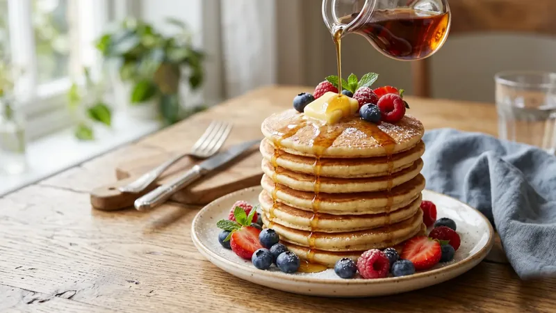 Fluffy Buttermilk Pancakes with Brown Butter