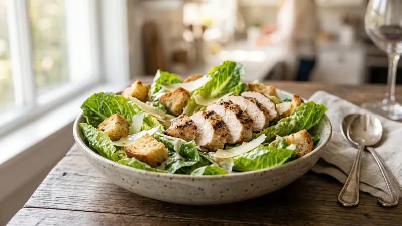 Caesar Salad with a Lighter Yoghurt-Anchovy Dressing