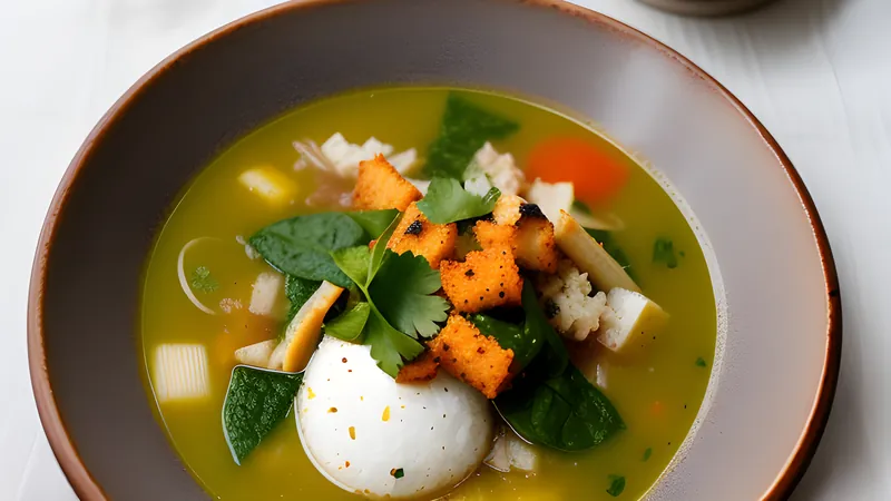 Callaloo Soup with Coconut and Crab