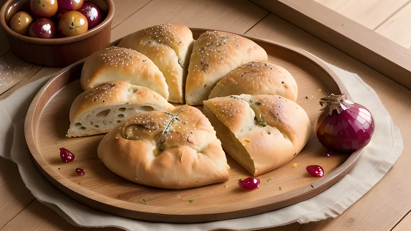 Focaccia with Caramelised Onion, Thyme, and Flaky Salt
