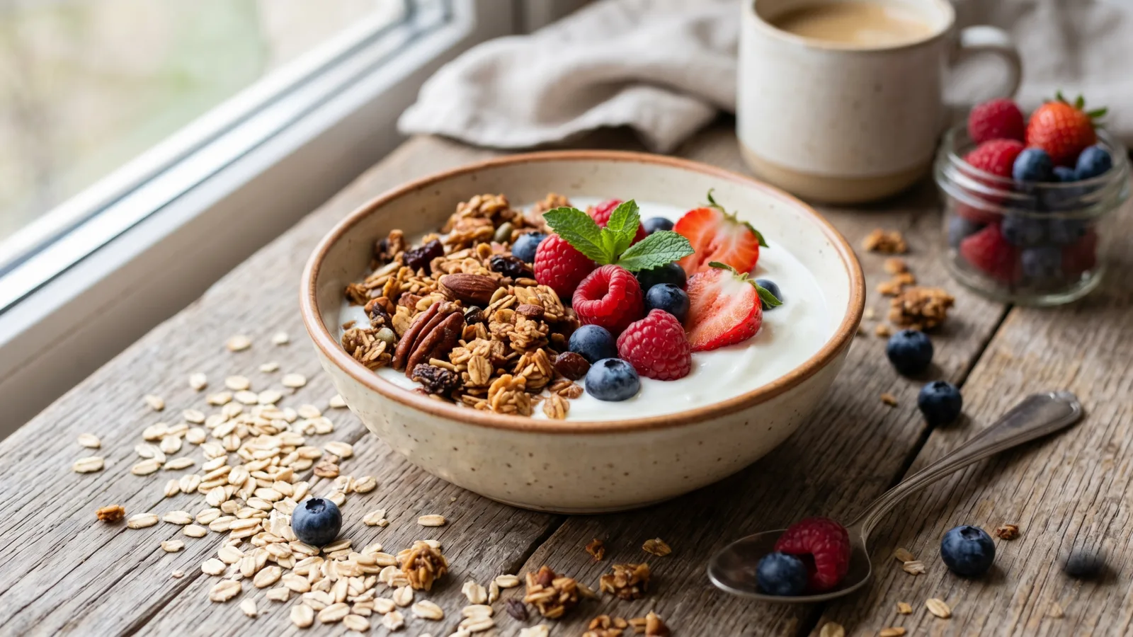 Featured image for Maple, Olive Oil and Cardamom Granola
