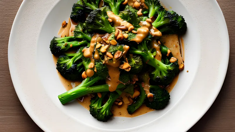 Charred Broccoli with Miso-Tahini and Crispy Garlic