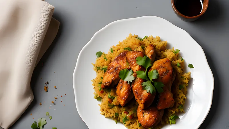 Dark, glossy pepper chicken pieces fried with curry leaves and cracked black pepper in a wok