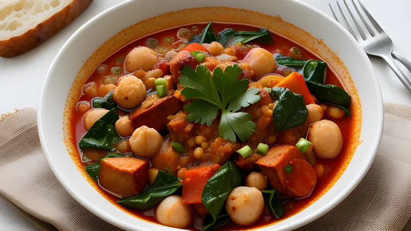 Chickpea and Chorizo Stew with Spinach