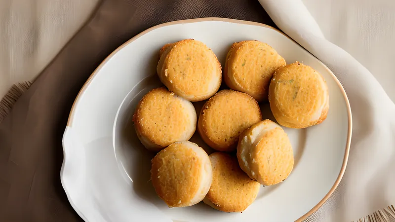 Golden cassava-cheese chipá rings cooling on a linen cloth