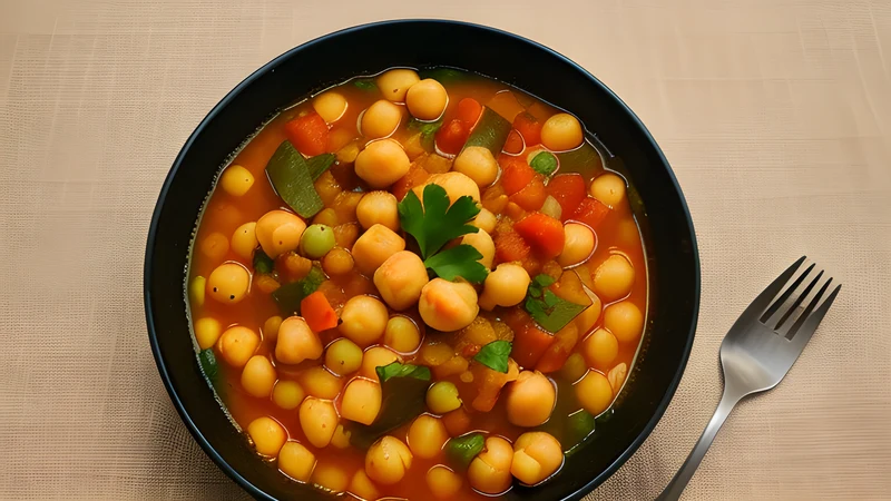 A platter of cocido madrileño: chickpeas, cabbage, carrots, chorizo and beef laid out beside a bowl of noodle broth