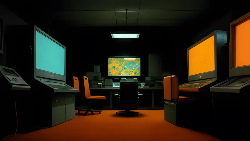 A retro-futuristic war room map bristling with tiny toy-like tanks