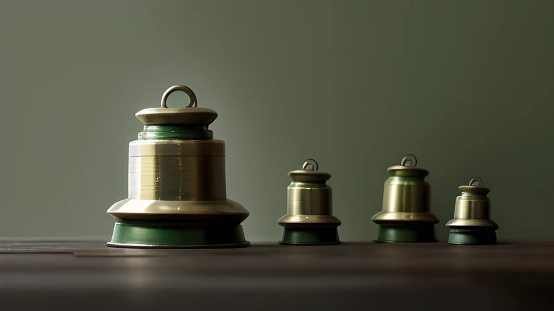 A small brass bell ringing beside a stack of dormant shipping containers