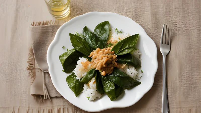 Tightly rolled vine leaf parcels packed in a pan with lemon slices, glossy with olive oil