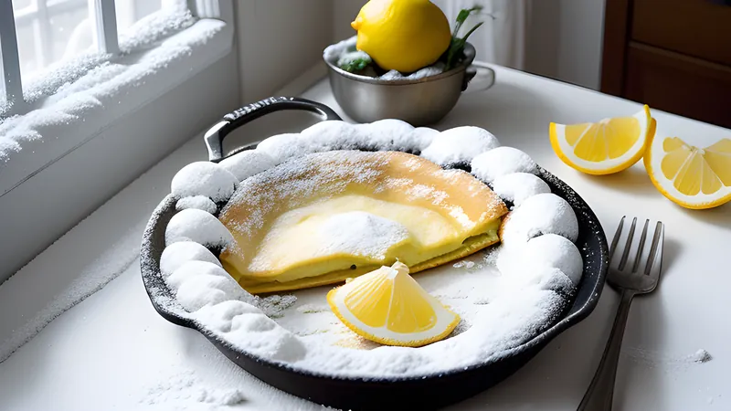 Dutch Baby Pancake with Lemon and Powdered Sugar