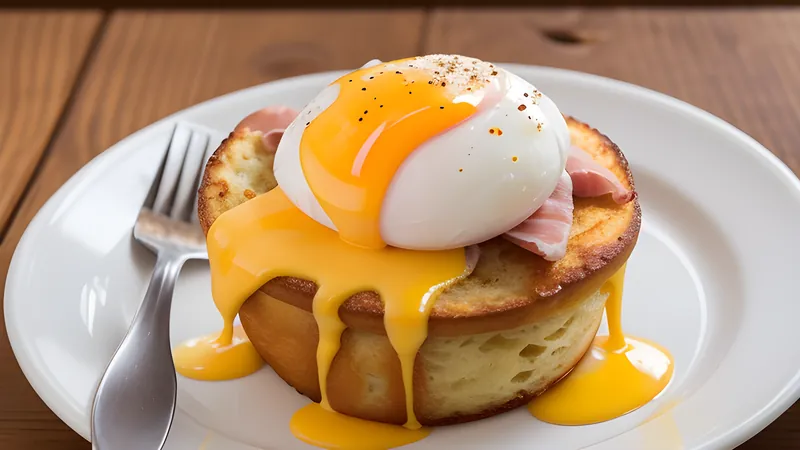 Eggs Benedict with Quick Hollandaise and Sourdough Muffins