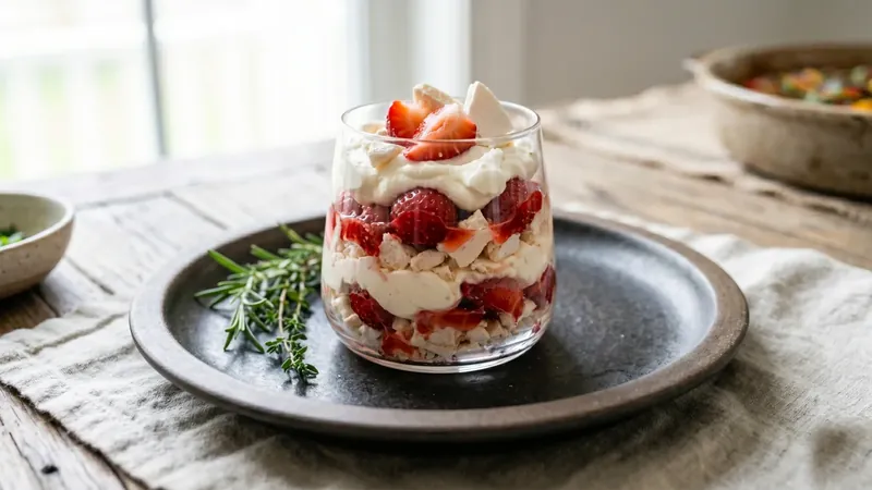 Strawberry Eton Mess with Balsamic
