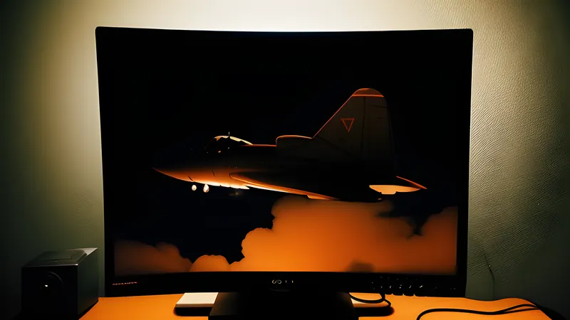 A dark angular jet silhouette gliding silently over moonlit cloud cover