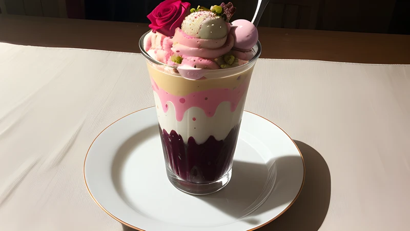 Falooda with Rose, Basil Seed and Vermicelli