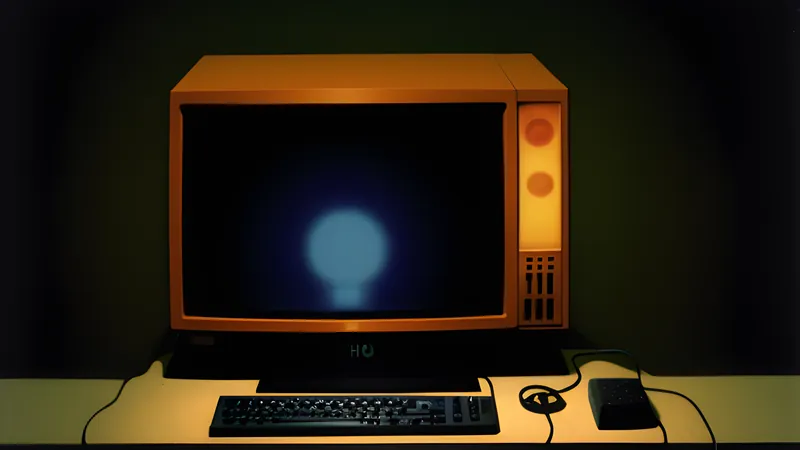 A flat pixel cube slowly rotating to reveal an impossible extra face, rendered in amber CRT glow