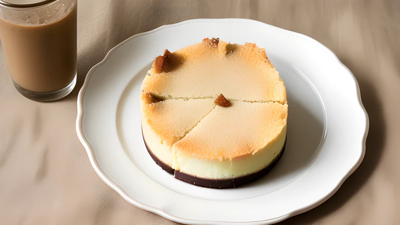 A cracked, golden-topped fiadone in a tin, one wedge cut and lifted out