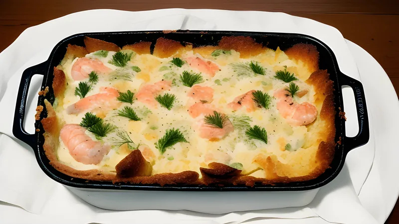 Fish Pie with a Cheddar Mash Crust
