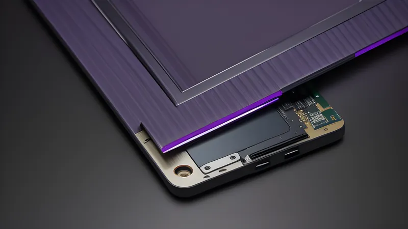 An invented foldable phone slab mid-hinge, a faint crease line catching light across the folding display
