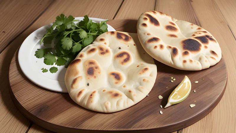 Naan with Garlic Butter and Coriander