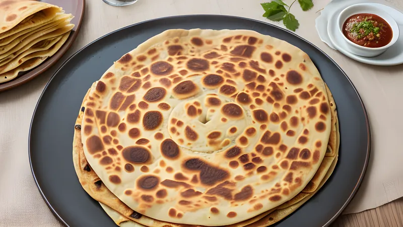 Ghee-Layered Paratha, Folded and Griddled