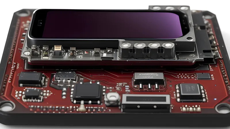 An invented phone slab with a raised camera-bar cutaway revealing a single large sensor stack