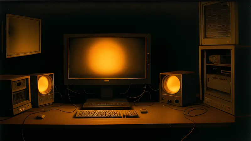 A small floating creature herding fragile charges across a web of platforms, rendered in CRT phosphor glow