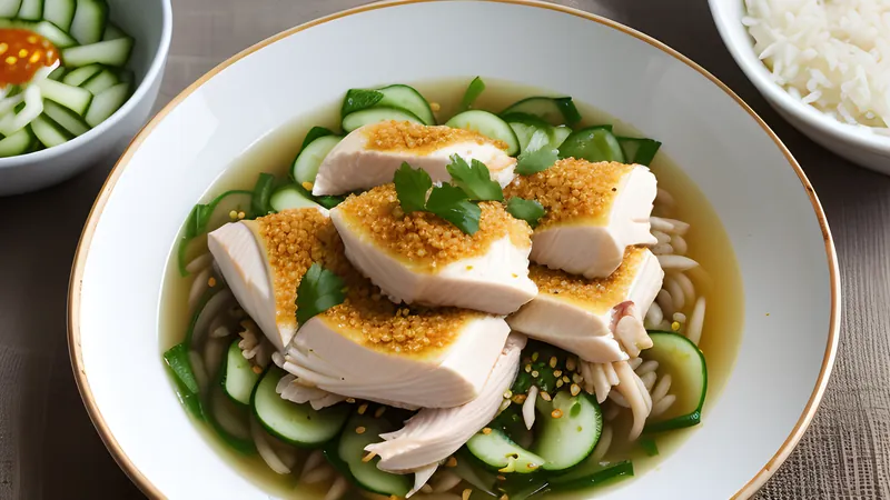 Hainanese Chicken Rice with Ginger-Scallion Oil