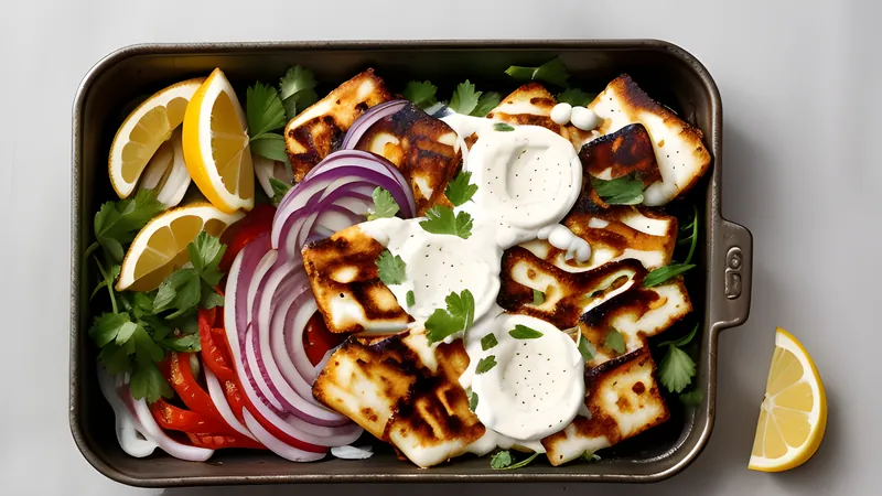 Halloumi and Vegetable Traybake with Harissa