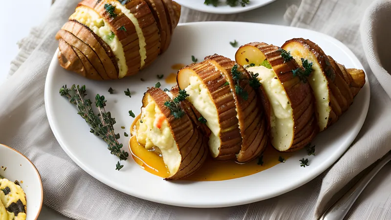 Hasselback Potatoes with Anchovy Butter