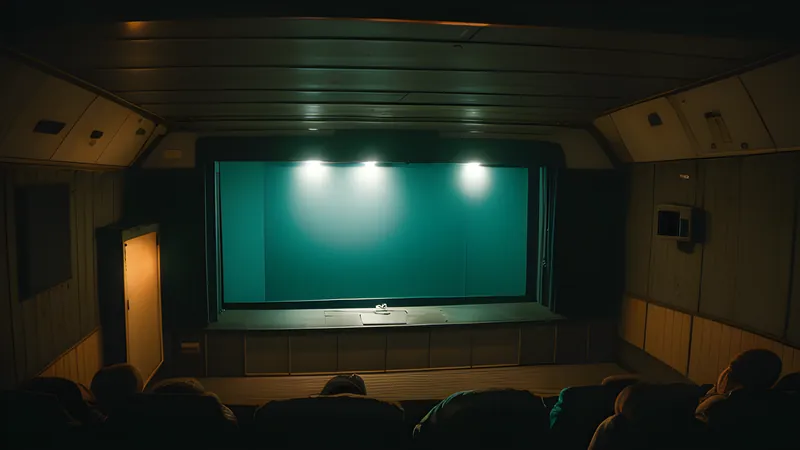 A garden module aboard a black box of a ship, styled as a repertory cinema poster