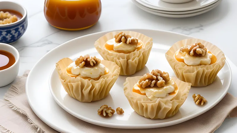 Honey and Ricotta Phyllo Cups with Walnuts