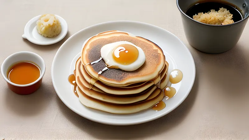 A split hotteok pancake oozing molten brown sugar and cinnamon filling on a plate