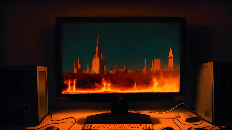 A neon-cloaked silhouette standing before towering wordless ruined spires